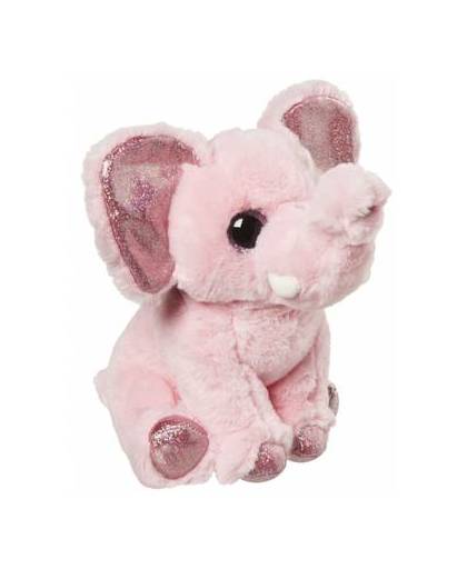 Pluche olifant knuffel roze 18 cm