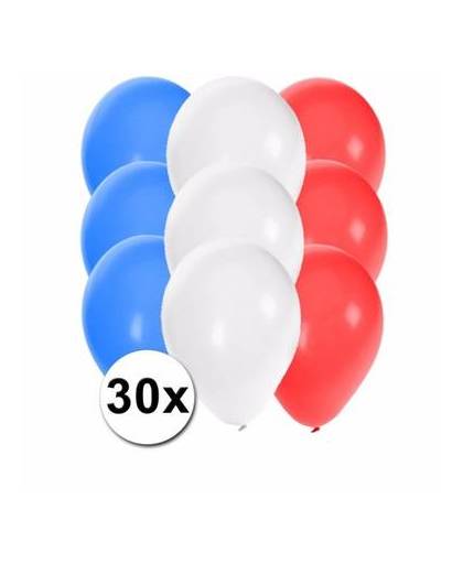 30x ballonnen in franse kleuren