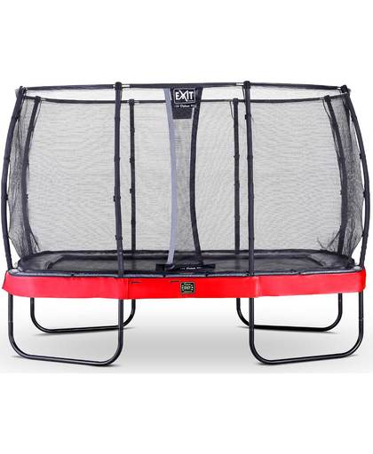 EXIT Elegant Premium trampoline rectangular 214x366cm with safetynet Deluxe - red