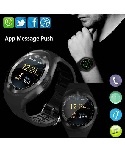 1.54 "Bluetooth Smart Horloge Android IOS 2G smartphone horloge Ondersteuning TF/sim-kaart fitness horloge Stappenteller bericht push smartwatch 
 Seoget