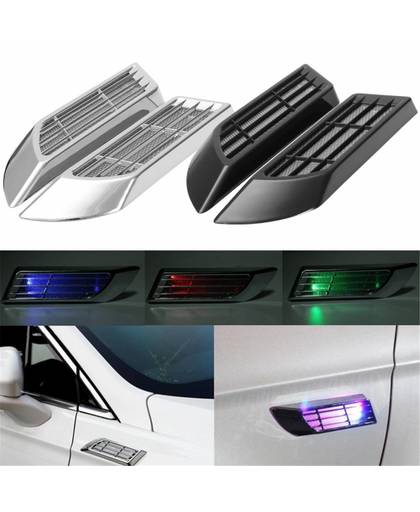 Auto Styling Solar Voertuig Knipperend Lamp/Automobiel Haai Kieuwen Valse Luchtinlaat/Outlet Auto Led-verlichting Decoratie Lamp