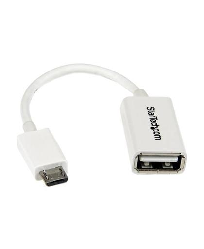 StarTech.com 12 cm witte micro-USB-naar-USB-OTG-hostadapter M/F USB-kabel