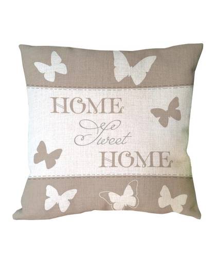Brief sweet home met vlinder gedrukt custom sierkussen case decoratieve katoen linnen vintage luxe kussenhoezen