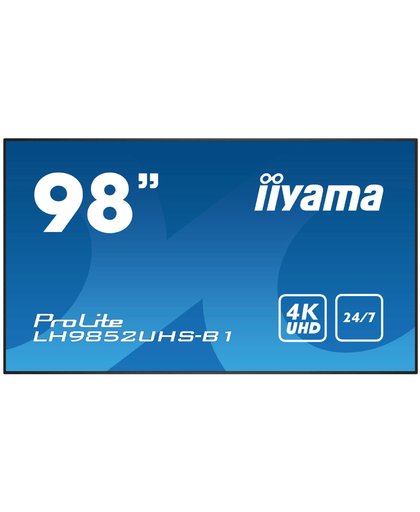 iiyama LH9852UHS-B1 beeldkrant 2,49 m (98") LED 4K Ultra HD Digital signage flat panel Zwart