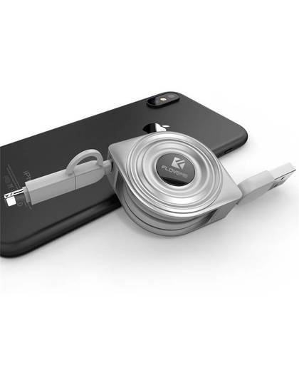 Bliksem naar Usb-kabel + Micro USB Charger Kabels voor iPhone iPad 1 M Telescopische Android Mobiele Telefoon Micro USB Lading Cabos 
 Floveme