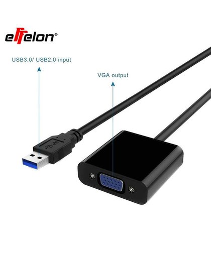 Effelon USB 3.0 vga Multi-display Graphic Converter Adapter Kabel 1920x1080 HD voor Win7/8 
 effelon