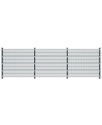 vidaXL Anthracite Grey 6 m Fence Panel with Posts 1.6 High