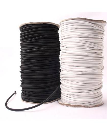 5 meters * Sterke Elastische Bungee Touw Zwart Wit Shock Cord Stretch String Voor Reparatie, Outdoors 4mm Elastische SJD01