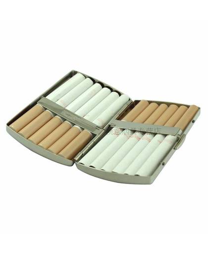 1 stks-Siver Gedrukt Bloem sigarettenkoker houden 12 stks sigaretten Sigaret doos/houder
