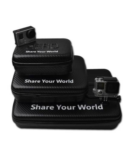 Tekcam voor gopro hero 4 accessoires Carbon Waterdichte Reizen Camera Tas voor GoPro Hero 5/4/3 +/3/2 SJCAM Xiaomi yi 4 K