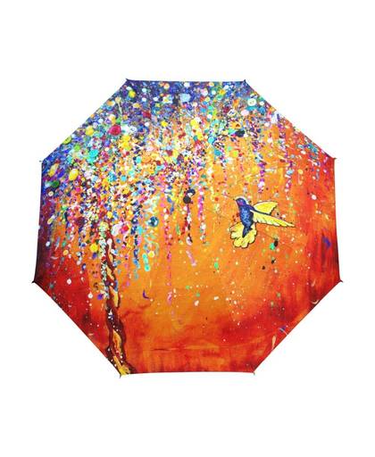 Creatieve Kleurrijke Hummingbird Paraplu Uv Bescherming Parasol Vogel 3 VouwenZonnige Regenachtige Paraplu Voor Vrouwen