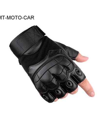 Outdoor tactische motorhandschoenen fietsen half vinger guantes rubber softshell lederen motobike handschoenen 1 paar