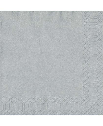 Duni servetten Zilver 33x33 cm