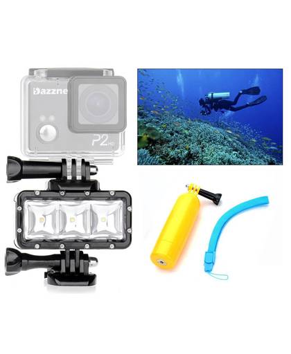 Orsda zaklamp lamp Onderwater Duiken Waterdichte LED Flash Video Light Mount Voor GoPro hero3 + SJCAM SJ4000 H9 H9R xiaomi OR007