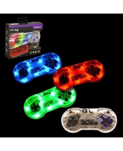SNES Style USB Controller (Blue/Red/Green LED)