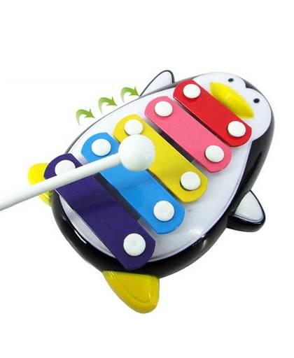 Mooie pinguïn vorm 5-note speelgoed muziekinstrumenten houten speelgoed training en onderwijs miniatuur muziekinstrumenten