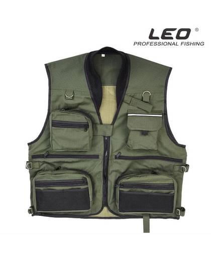 Leo Multi-zakken Vissen Vesten Grote Mannen Size Outdoor Fotografie Vissen Gear Vest Mouwloze Mesh Camereman Vest Clothings