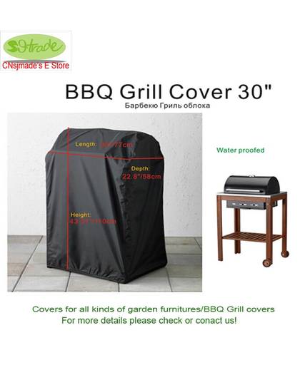 BBQ Grill cover, BBQ grill beschermhoes, 77x58x110 H, Balck kleur waterdicht Meubels cover. terrasmeubilair cover