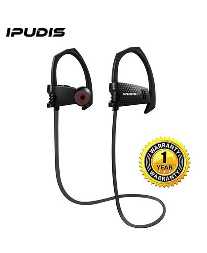 IPUDIS Sport Bluetooth Oortelefoon Oorhaak Noise Cancelling IPX4 Waterdichte Draadloze Hoofdtelefoon Oorhaak met Microfoon 95 mAh