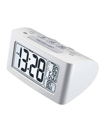 LCD Digitale Dutje Timer Temperatuur Tijd Display Horloge Slaapkamer Wit Backlight Reizen Tafel Thermometer Snooze Wekker