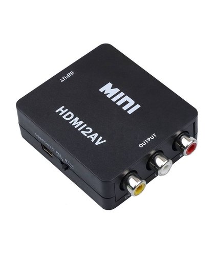 Mini HDMI2AV Video Converter BOX HDMI RCA AV/CVBS Adapter Ondersteuning HD 1080 P NTSC PAL Voor PC/PS3/VCR/DVD PAL/MTSC 
 kebidumei