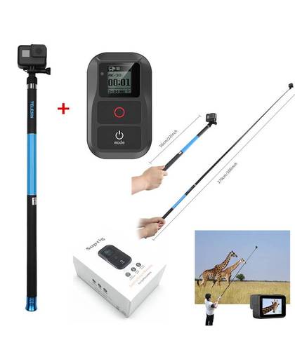 106 "Uitschuifbare Handheld Monopod Pole Met WIFI Afstandsbediening Voor GoPro 6 Hero 5 4 3 Sessie