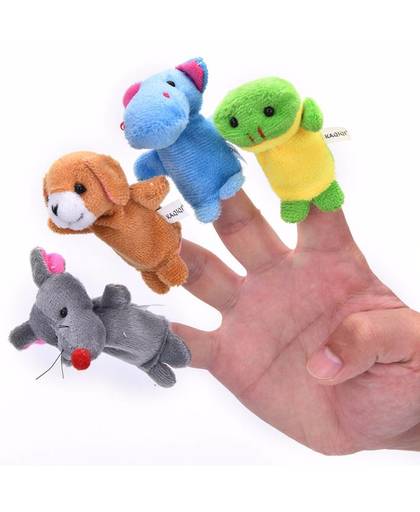 10 Stks/partij Leuke Hand Speelgoed Cartoon Dier Handpop Biologische Animal Finger Puppet Knuffels Voor kinderen Gunst Poppen