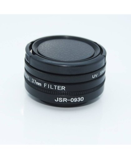 37mm lensdop + 37mm UV Filter 37mm CPL Lens Filter met Lens Ring adapter voor xiaomi yi 2 4 k yi 4 k plus sport action Camera