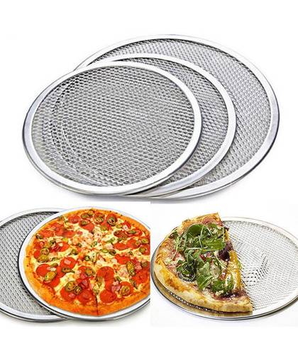 1 stks Aluminium Netto Platte Mesh Pizza Screen Ronde Bakken Lade Keuken Bakken Gereedschap 10 "12" 
 faroot