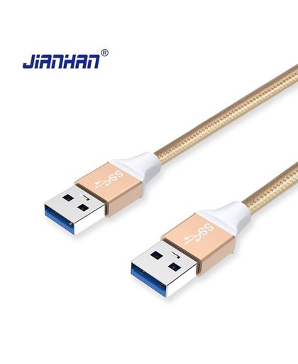 JianHan USB 3.0 Verlengkabel 1 M USB 3.0 A Type Mannelijke om Mannelijke Nylon Gevlochten Kabels Data Kabels Voor Radiator Laptop Hard Disk