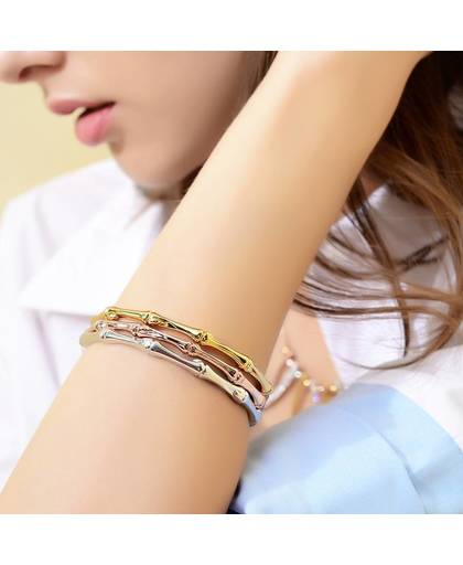 Rose Gold/Goud/Zilver Kleur Vrouw Armband & Bangles Minimalistische Skinny Armbanden Vrouwelijke Bamboe Vorm Bangles Sieraden 
 Viennois
