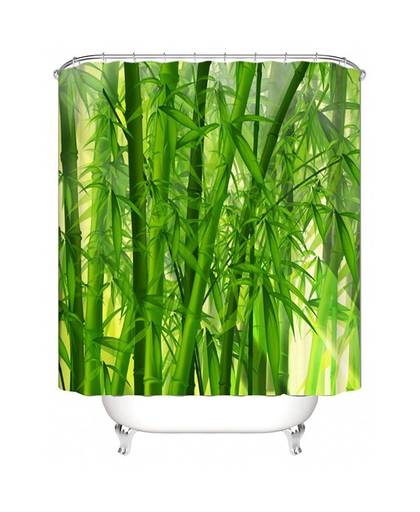 Urijk 3D Digitale Groene Bamboe Print Haak Waterdichte Douchegordijn Voor Badkamer Douche Woondecoratie Polyester