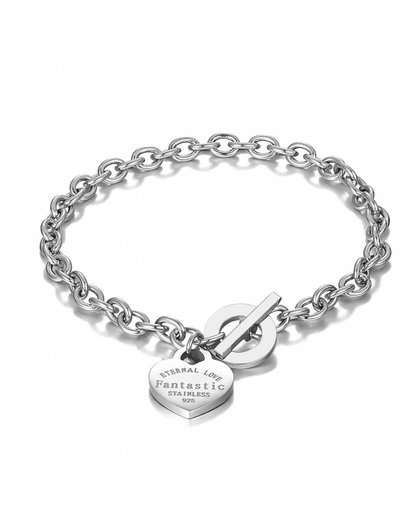 Liefde Hart Hanger Armband & Bangle RvsGouden Kleur Charme Eenvoudige Tiff Ontwerp Voor Vrouwen Elegante Fijne Sieraden