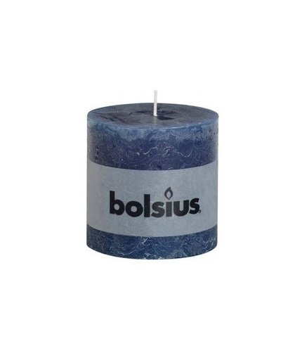 Bolsius rustiek stompkaars 100/100 blauw