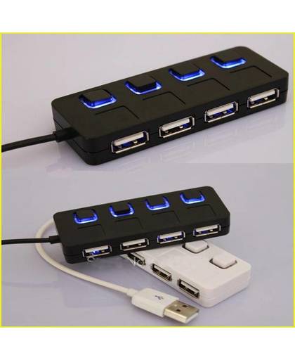 4 Poorten USB 2.0 HUB Onafhankelijke Switch ON/OFF Switcher Met Hoge Speed Adapter Splitter Kaartlezer 2.0 Voor PC Laptop USB Kabels 
 ZMT