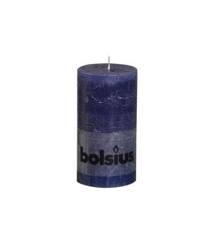Bolsius rustiek stompkaars 130/68 blauw