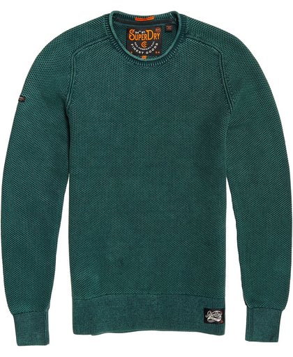 Superdry Garment Dye L.A. Textured Crew Sweater Heren  Sporttrui - Maat XXL  - Mannen - groen