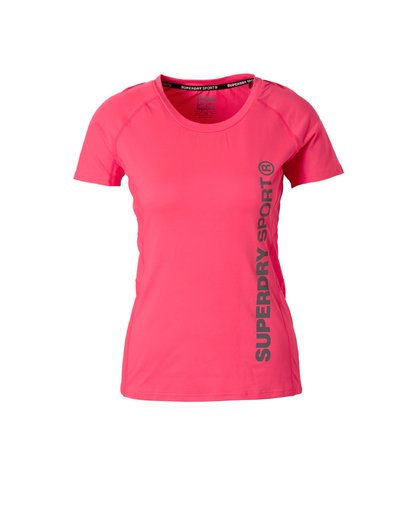 Superdry Core Fitted Mesh Panel T-Shirt Pink