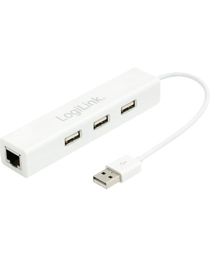 USB-HUB 3-Port LogiLink met Ethernet Adapter