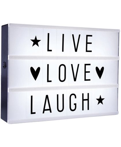 Lightbox - Lichtbak - LED - inclusief 85 letters en symbolen - A4 formaat - 30 x 22 x 4,2 cm