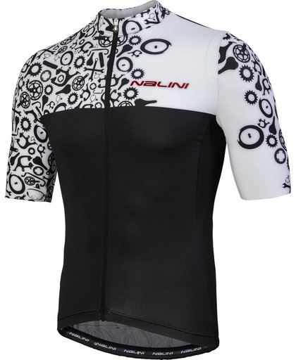 Nalini Centenario Jersey Fietsshirt - Heren - korte mouw - Maat XL - Zwart/Wit onderdelen print