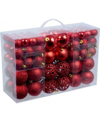Rode kerstballen 100 stuks - kerstboomversiering