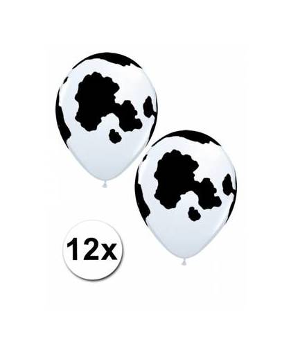 12 koeien print ballonnen 28 cm