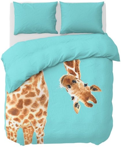 Nightlife Blue Dekbedovertrek Giraffe 240x200/221cm - Gemengd katoen - Blauw