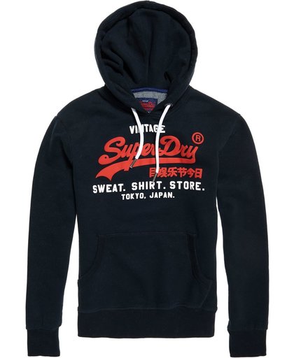 Superdry Shirt Shop Duo Hood  Sporttrui casual - Maat XL  - Vrouwen - navy/rood/wit