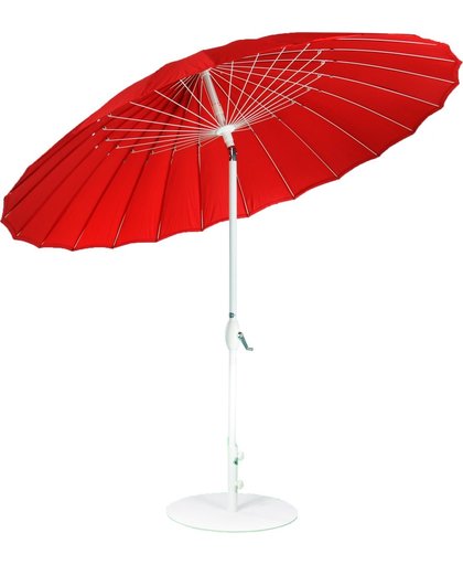 SORARA Shanghai Parasol – Rood – Ø 260 cm - Slinger- en Knikmechanisme – Rond