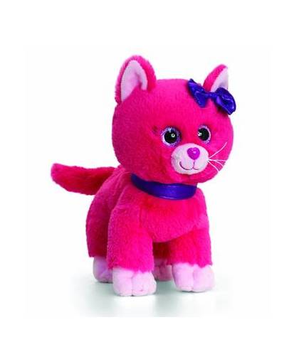 Keel toys pluche kitten/kat knuffel roze 25 cm