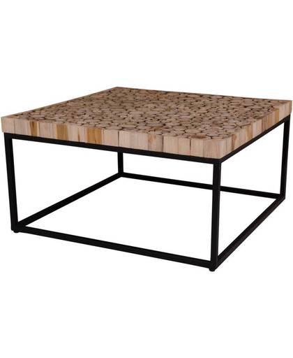 Norrut Kruse salontafel vierkant hout met metalen onderstel