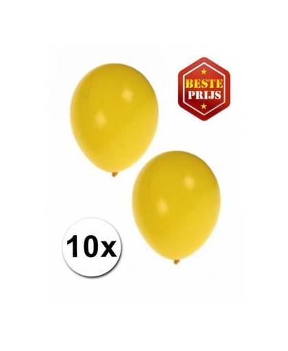 Gele ballonnen 10 stuks