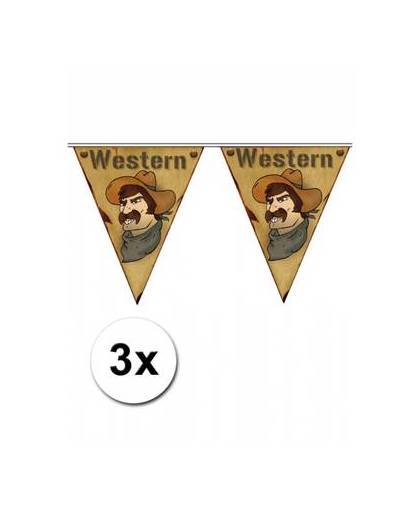 3x vlaggenlijn western 5 meter